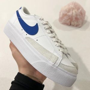 🤍💙 New Nike Blazer Low White Blue Sneakers